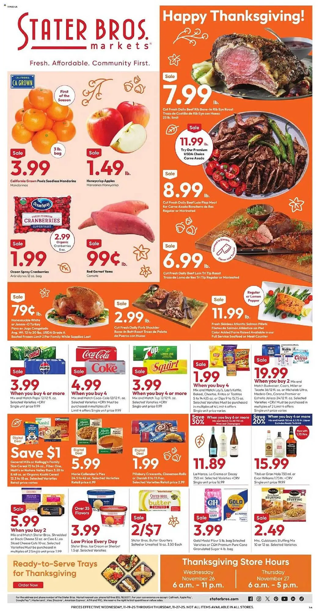 Weekly ad Stater Bros weekly ad from November 19 to November 28 2025 - Page 1