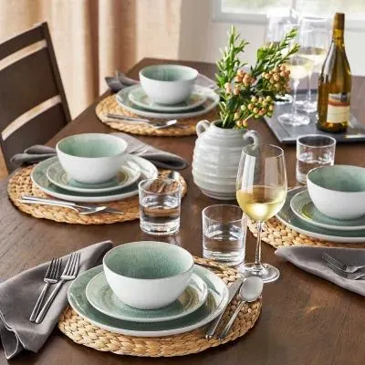 Member's Mark 12-Piece Artisan Dinnerware Set, Choose Color
