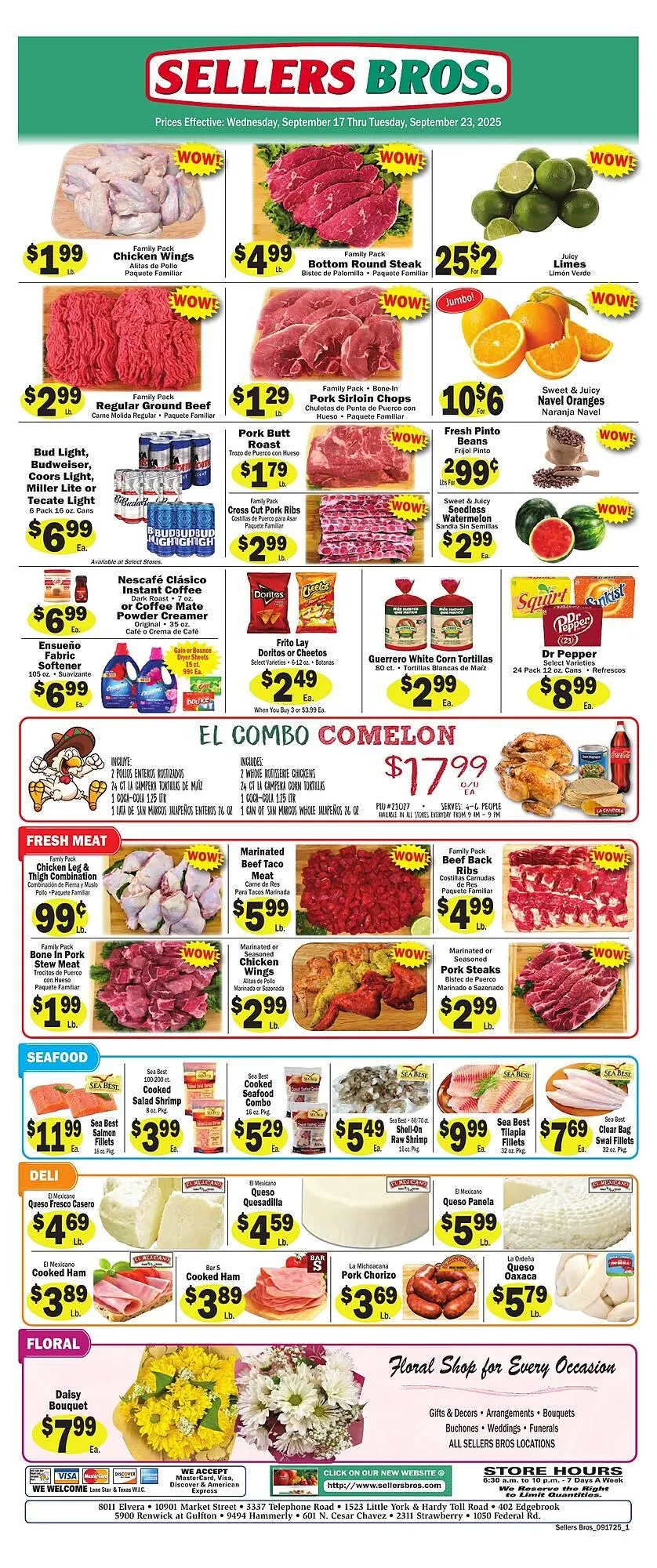 Weekly ad Sellers Bros weekly ad from September 17 to September 23 2025 - Page 1