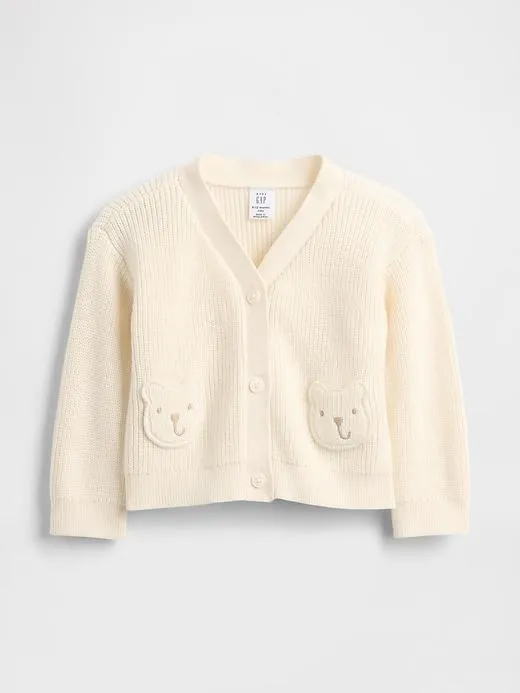 Baby Bear Pocket Cardigan Sweater