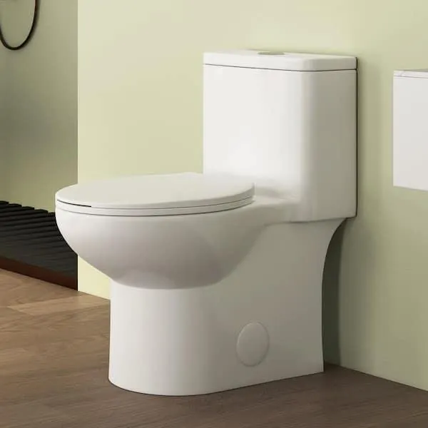 Dublin 1-Piece Toilet 1.1/1.6 GPF Dual Flush Elongated Chair Height in White, 12 in. Rough-In