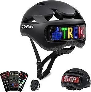 Bike Helmet, Bicycle Helmets with Light, 360° High Visibility LED Display, Lightweight Adjustable Mountain Bike Helmet with Turn Signals, Smart APP Controlled, Helmets for Adults, Youth, Men & Women