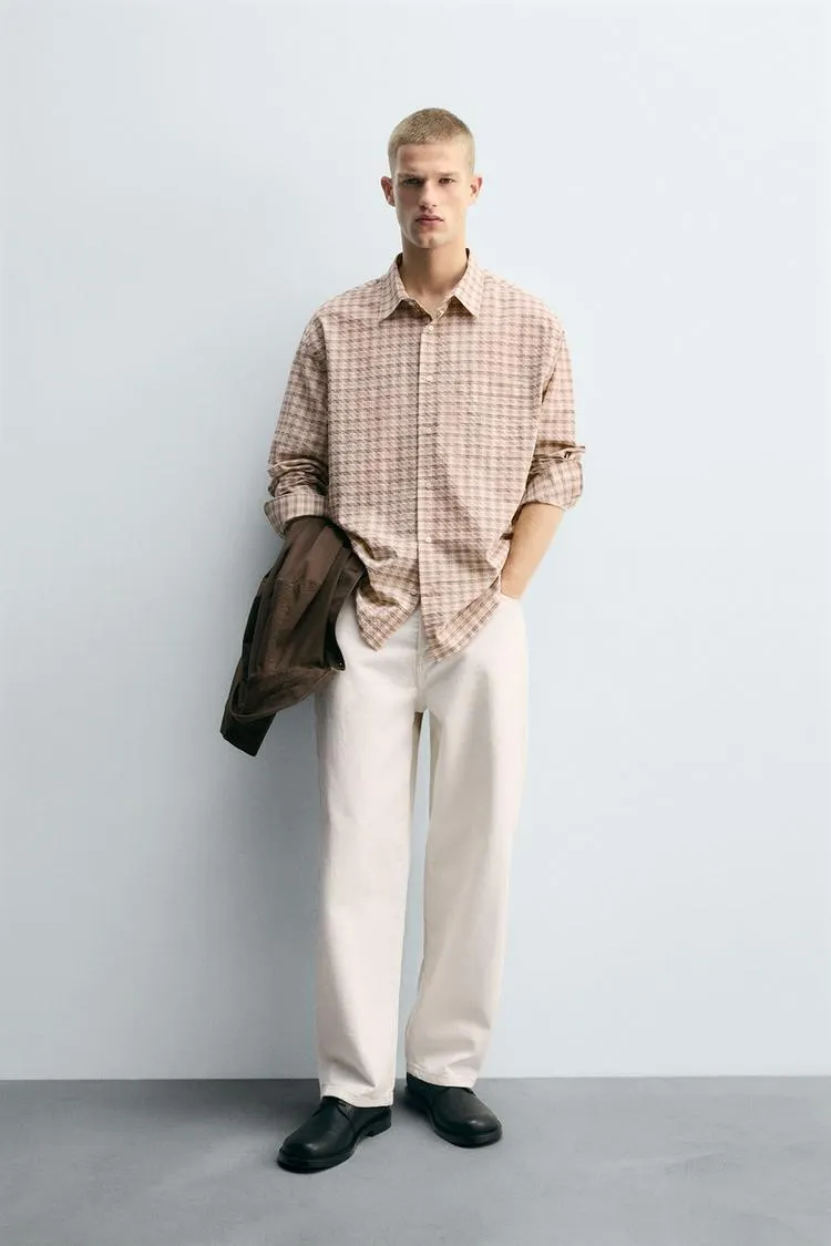 TEXTURED PLAID SHIRT