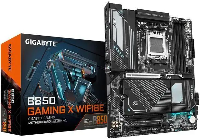 GIGABYTE B850 GAMING X WIFI6E AMD AM5 LGA 1718 Motherboard, ATX, DDR5, 3x M.2, PCIe 5.0, USB-C, WIFI6E, 2.5GbE LAN, EZ-Latch, 5-Year Warranty