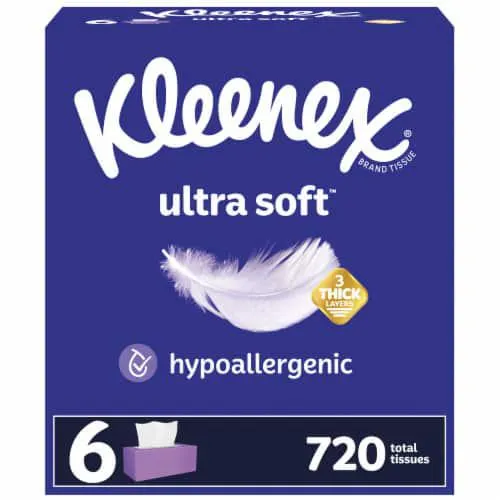 Kleenex Ultra Soft Facial Tissues Flat Box