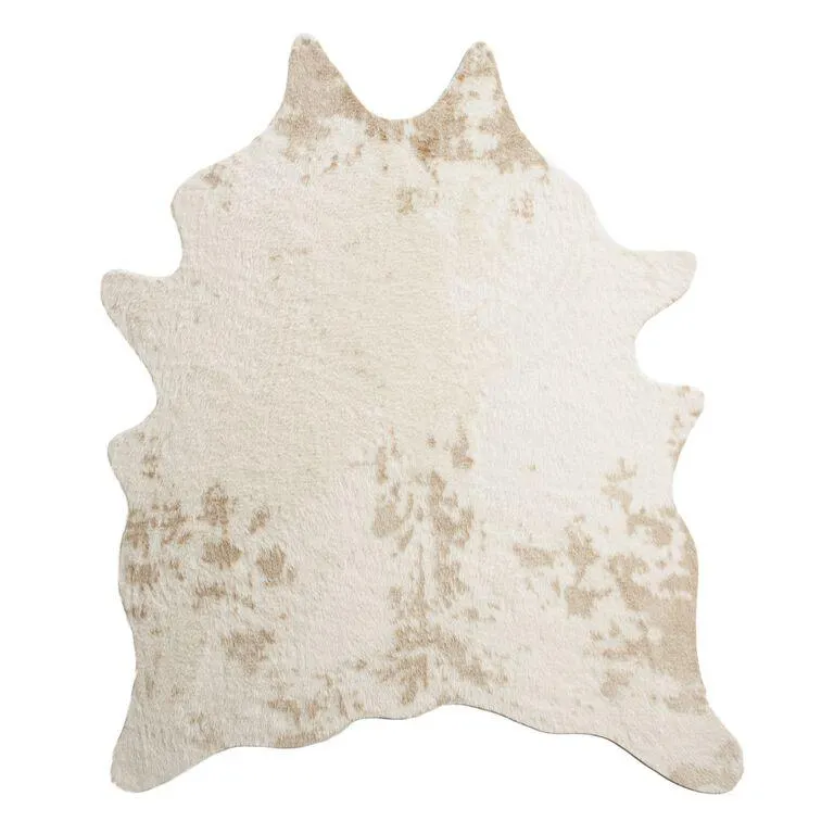 Ivory Printed Faux Cowhide Area Rug