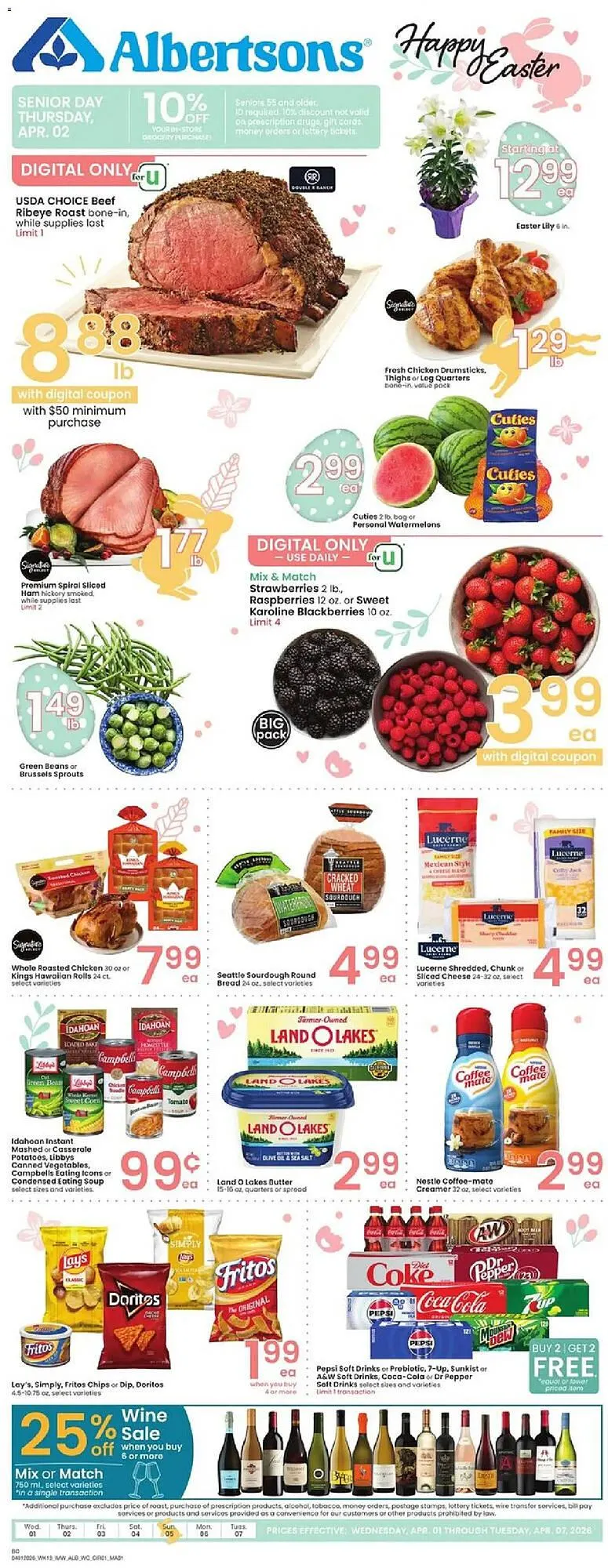 Weekly promotion Albertsons weekly ad spanning from April 1 to April 8 2026 - Page 1 for Catalogue 365