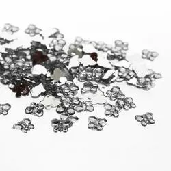 Silver Flat Back Butterfly Rhinestones (Package of 120 pieces)