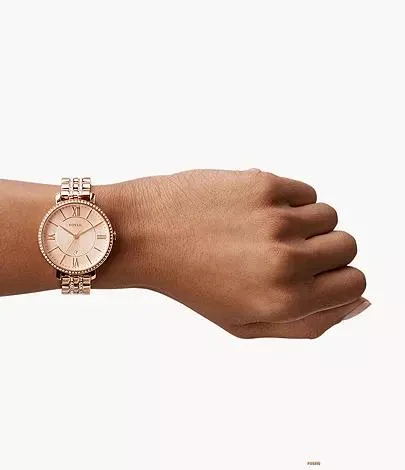 Jacqueline Three-Hand Rose Gold-Tone Stainless Steel Watch