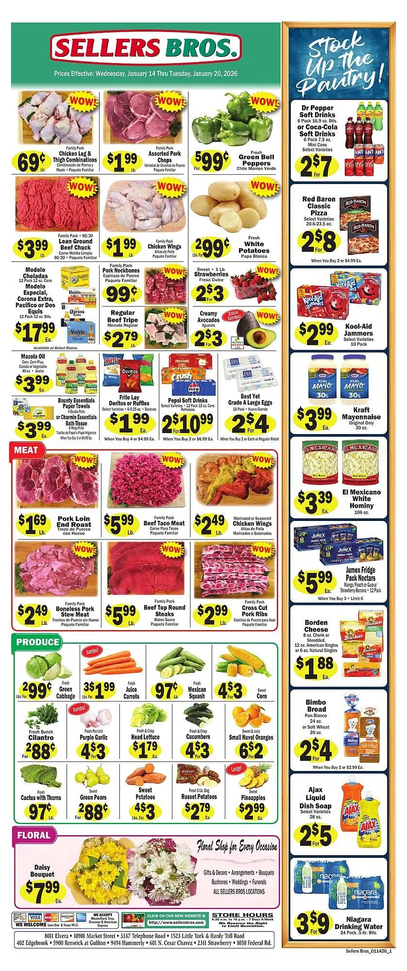 Weekly ad Sellers Bros weekly ad from January 14 to January 20 2026 - Page 1