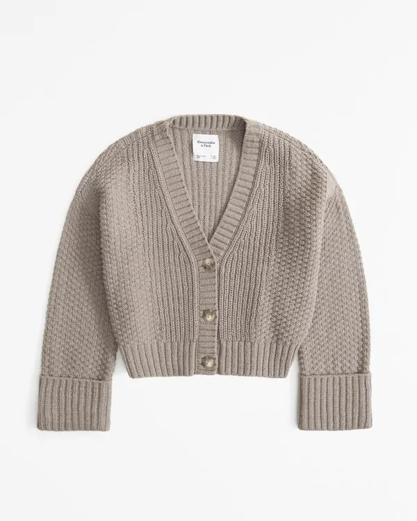 Cotton-Blend Seed Stitch Cardigan