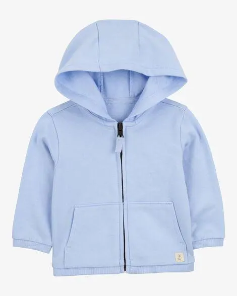 Baby Zip-Up French Terry Hoodie - Blue