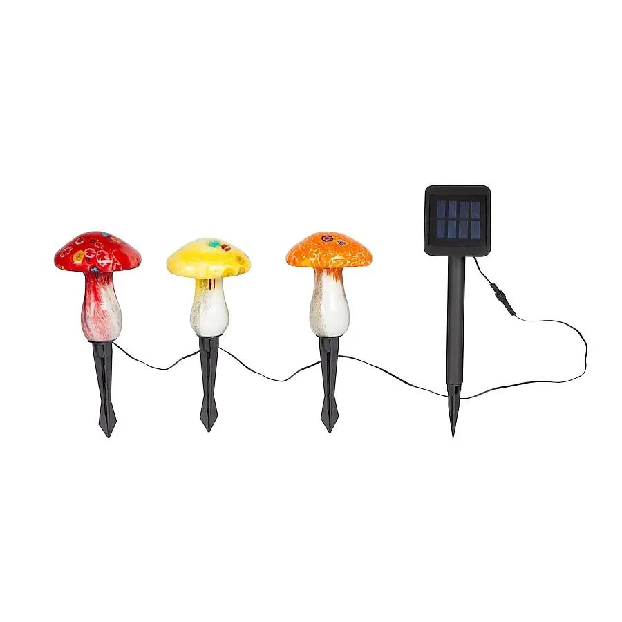 allen + roth 3 -Pack Mushroom Path Light 1.2 -Lumens 1.2 -Watt Multi-Color Solar LED Outdoor Path Light Kit ( 3250-K )