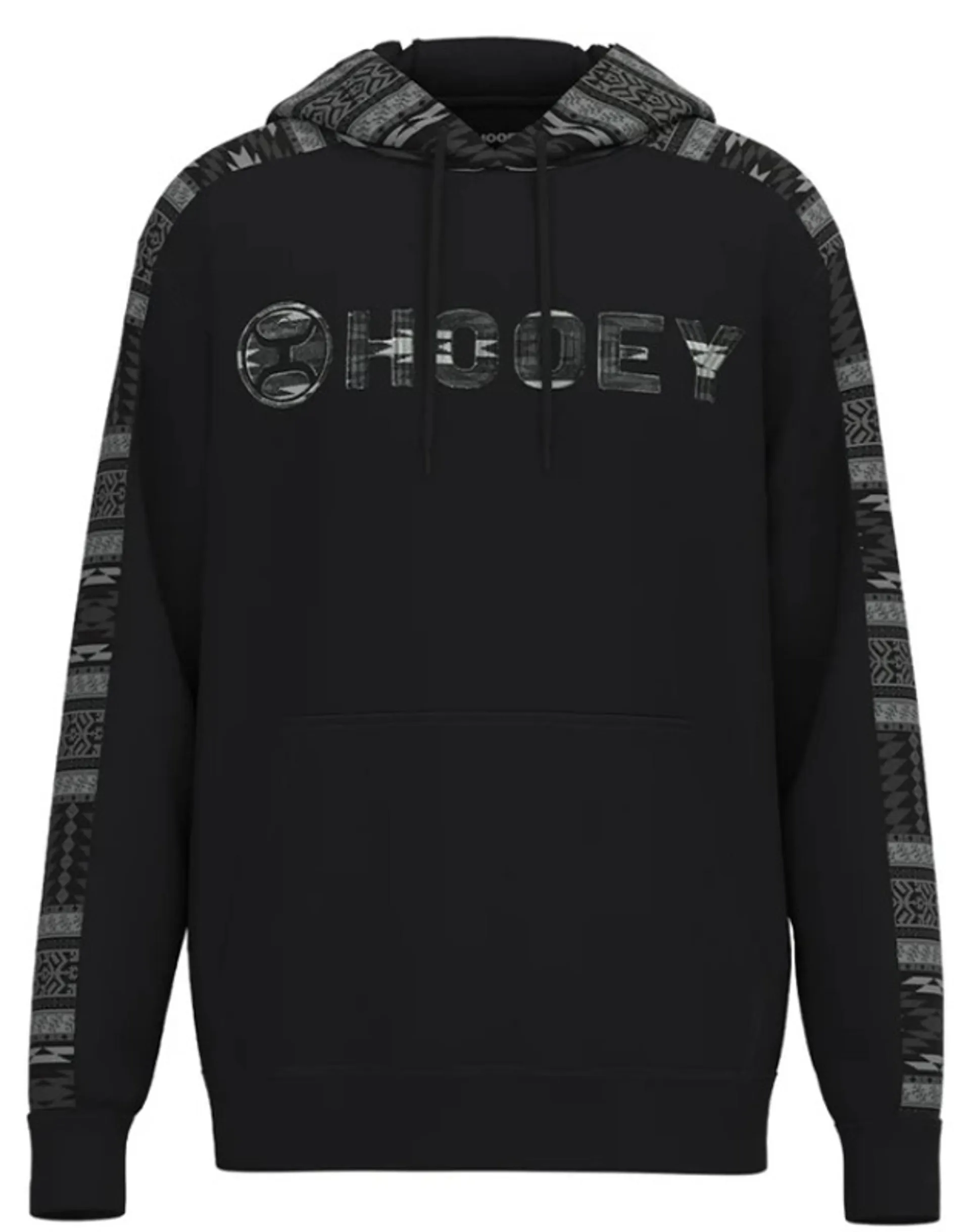 Hooey Men's Black & Grey Aztec Print "Canyon" Pullover Hoodie