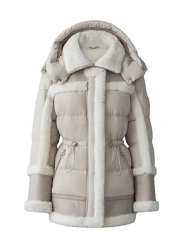 Lilibeth Mixed-Media Shearling Down Parka