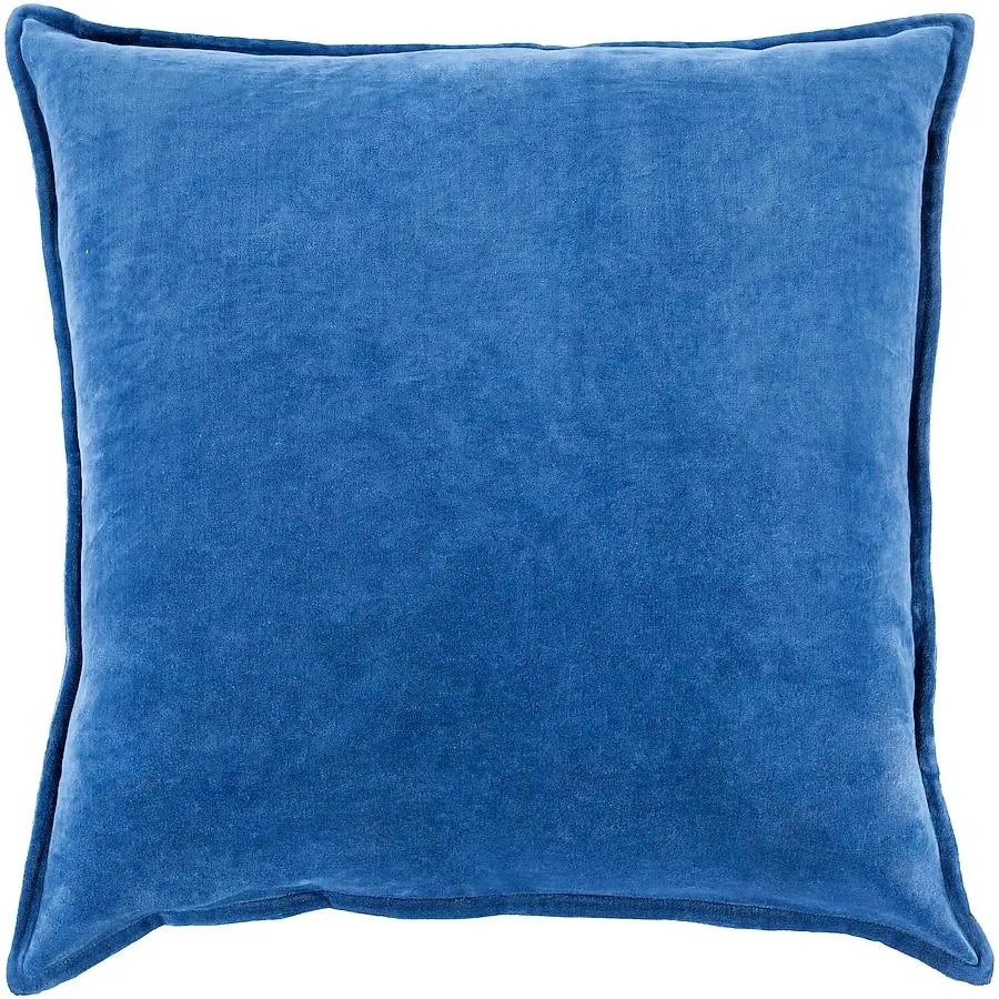 Surya Cotton Velvet 18-in x 18-in Blue Square Indoor Decorative Pillow