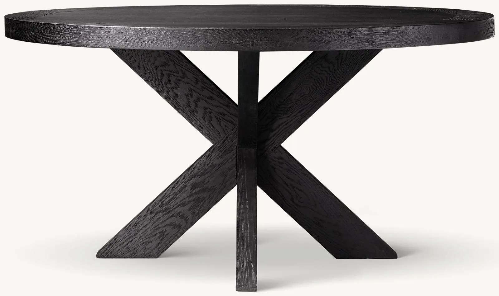 1960s French X-Base Round Dining Table