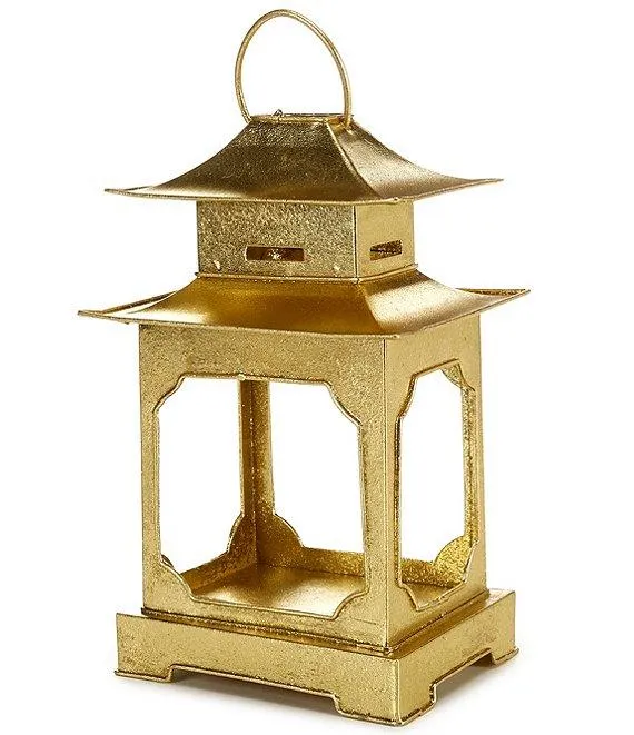 Holiday Collection Small Pagoda Gold Lantern