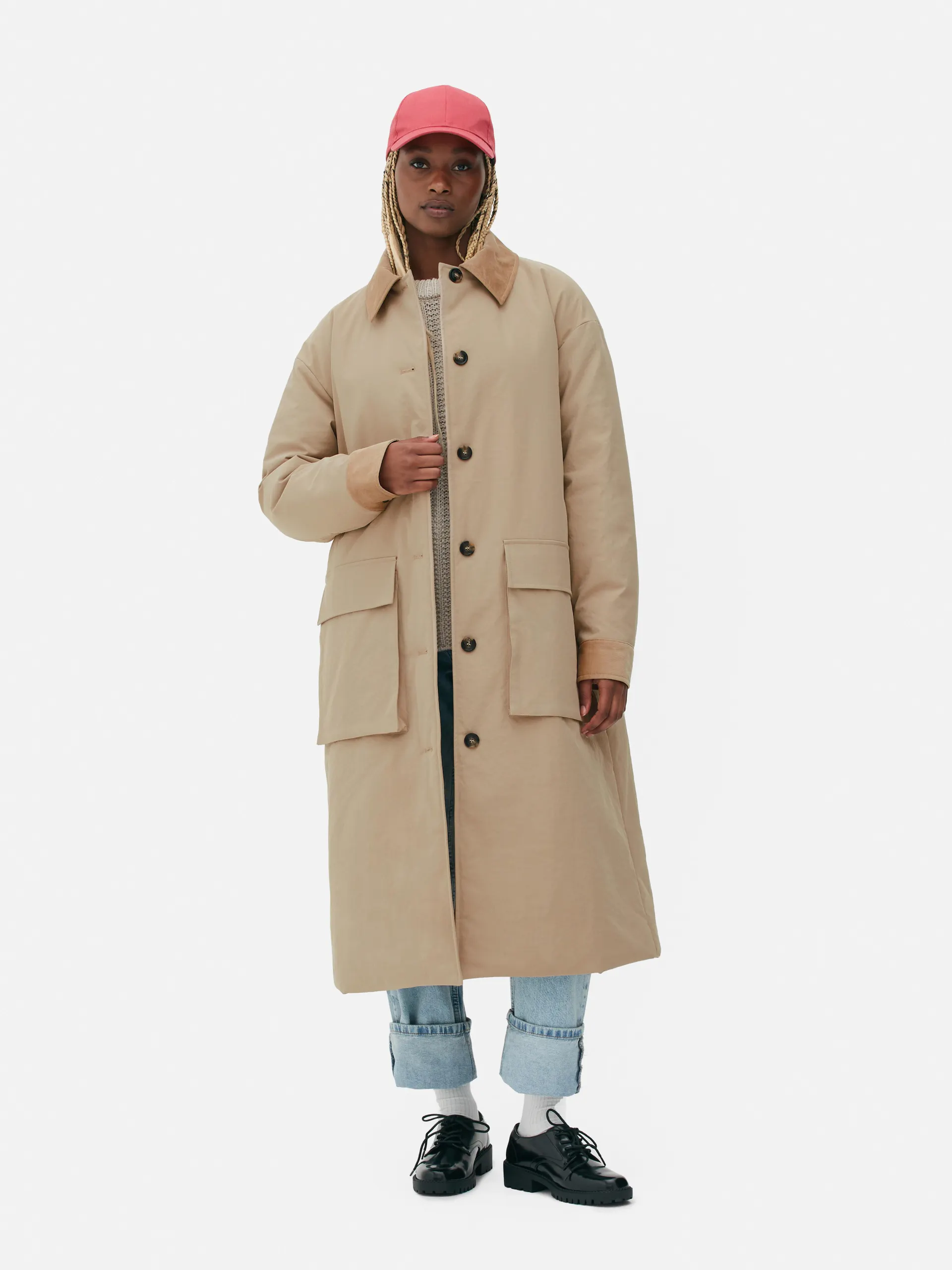 Lange gepolsterte Jacke