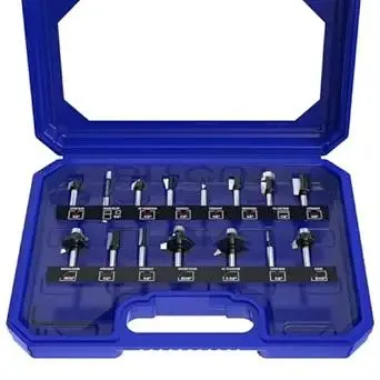 Router Bits Set of 15 Pieces 1/4 Inch Router Bit Set Woodworking Tools for Beginners, Router Bits Sets Idea Gifts for Dad