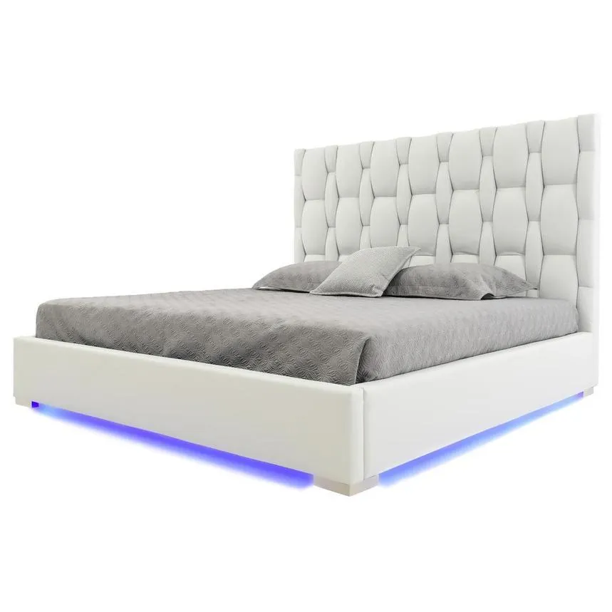 Livia White King Platform Bed