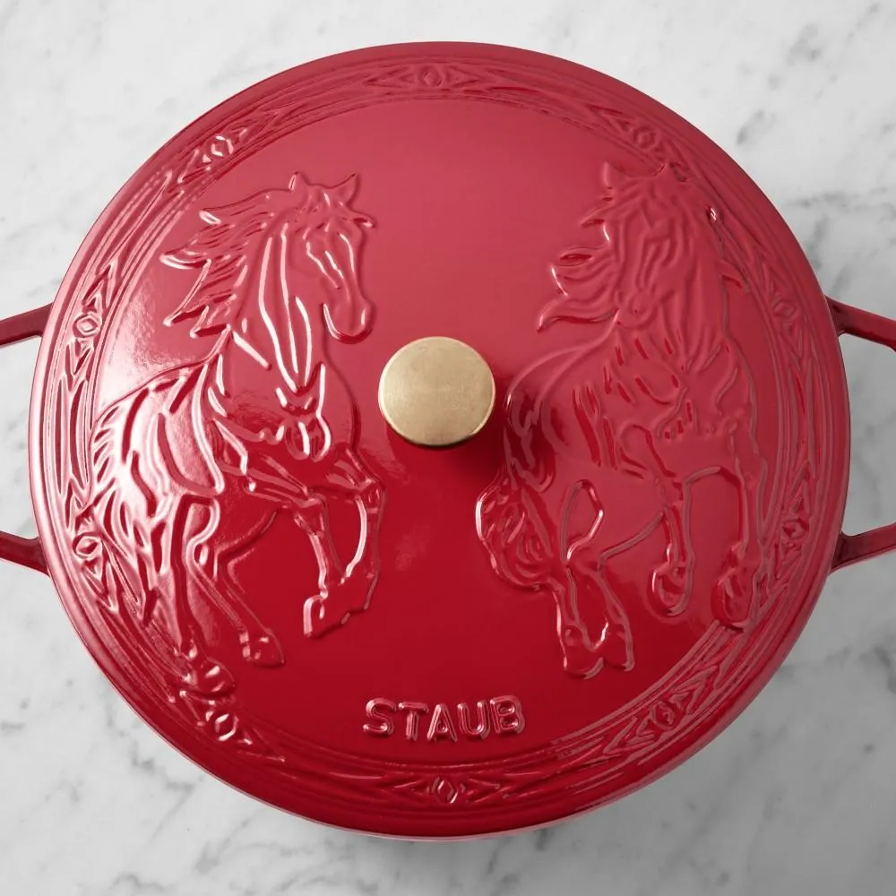 Staub Enameled Cast Iron Essential French Oven with Horse Lid, 5-Qt.