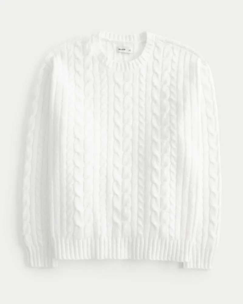 Hollister Comfy Cloud Cable-Knit Crew Sweater