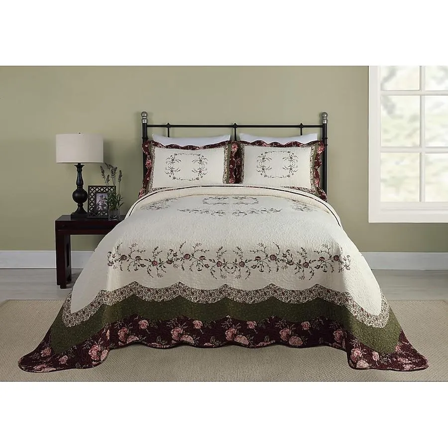 Modern Heirloom Brooke Bedspread Multi Floral King Bedspread Cotton with ( Cotton Fill )