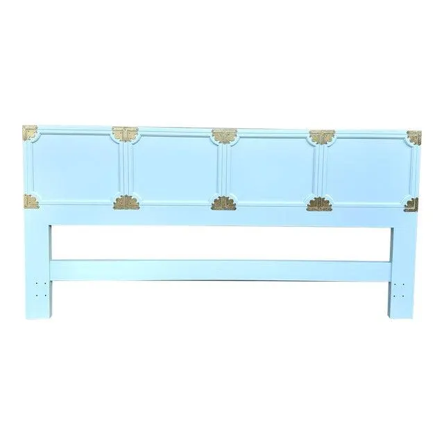 1970s Vintage Henredon King Size Chinoiserie Headboard
