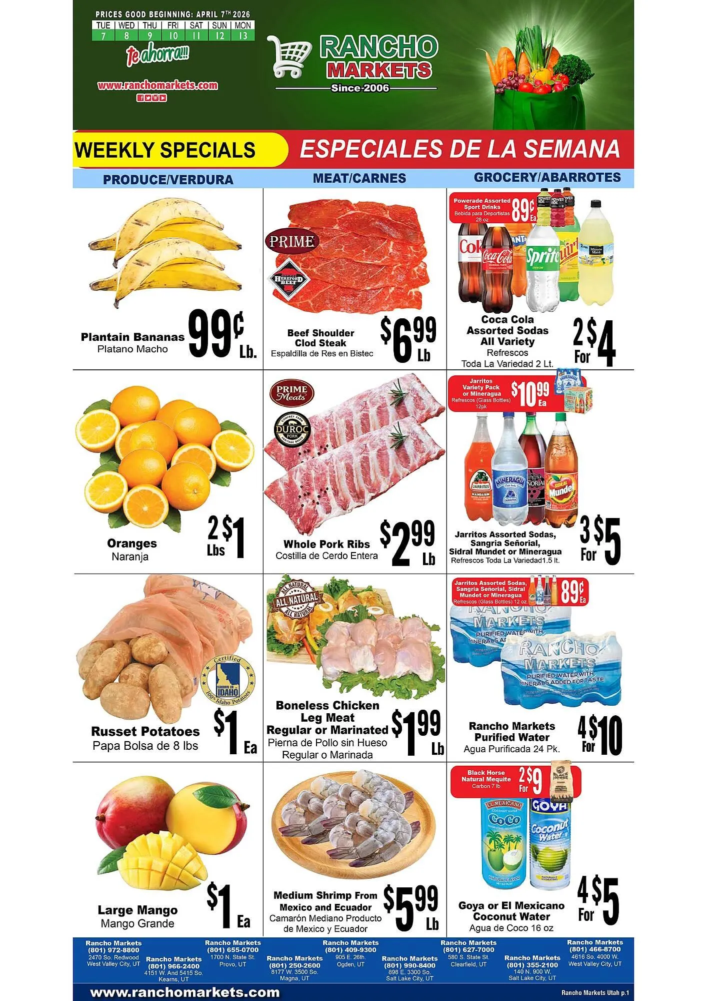 Weekly ad Rancho Markets weekly ad from April 7 to April 13 2026 - Page 1