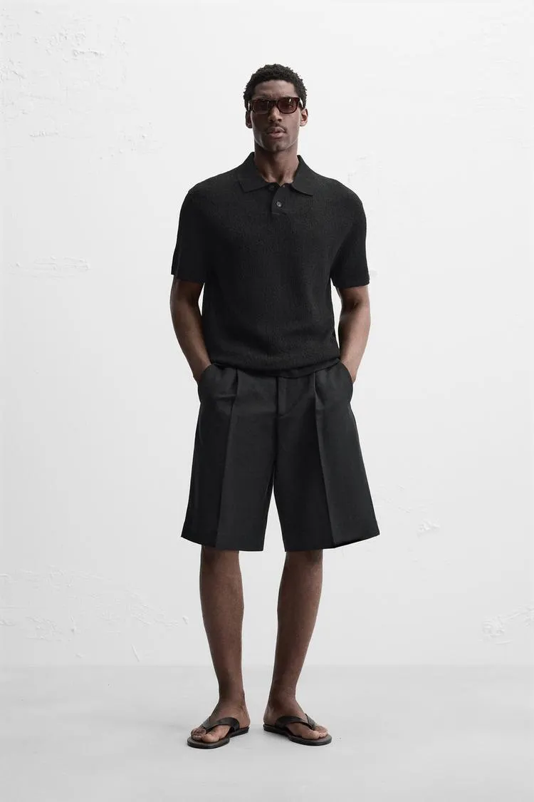 REGULAR FIT TEXTURED POLO SHIRT