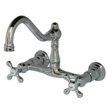 Restorers Vintage 8 Inch Centerset Vessel Sink Faucet - Metal Cross
