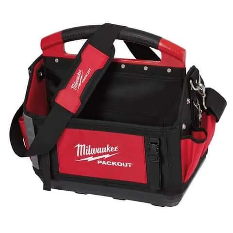 Milwaukee PACKOUT Ballistic Polyester 15" Tool Tote 31 pocket Black/Red 1 pc