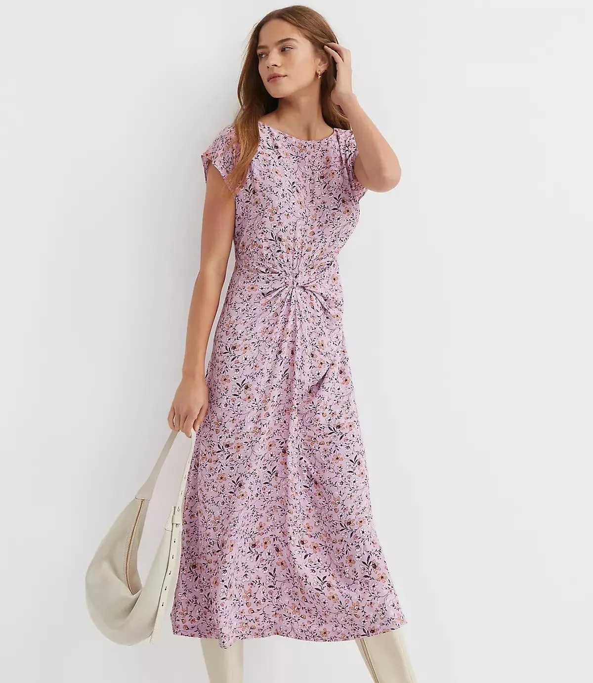 Floral Knotted Midi Dress