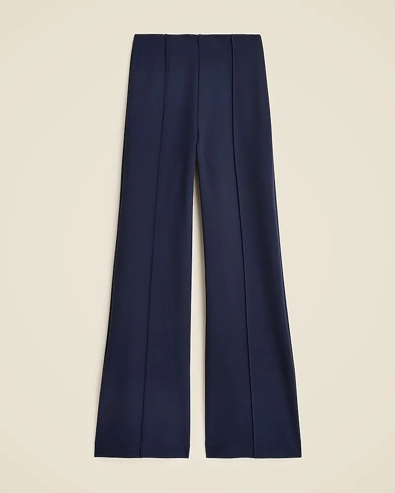 Wide-leg pant in stretch ponte