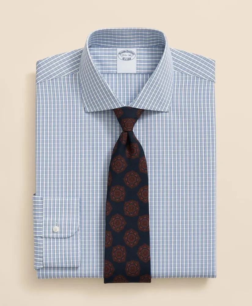 Pure Supima ® Cotton Regular-Finish English Spread Collar, Micro Check Dress Shirt