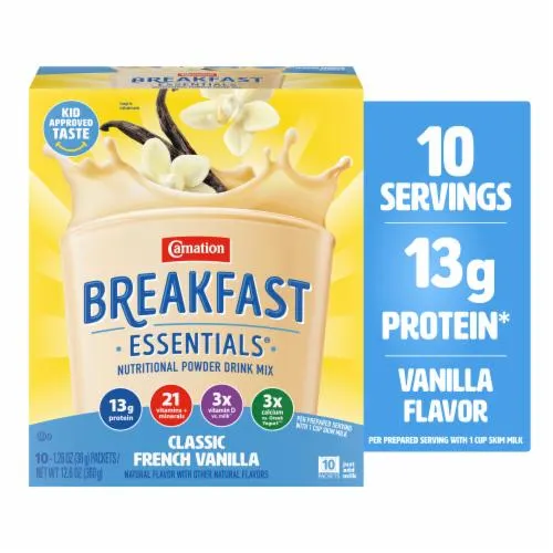 Carnation Breakfast Essentials Powder Breakfast Drink Mix Vanilla Shake Packets