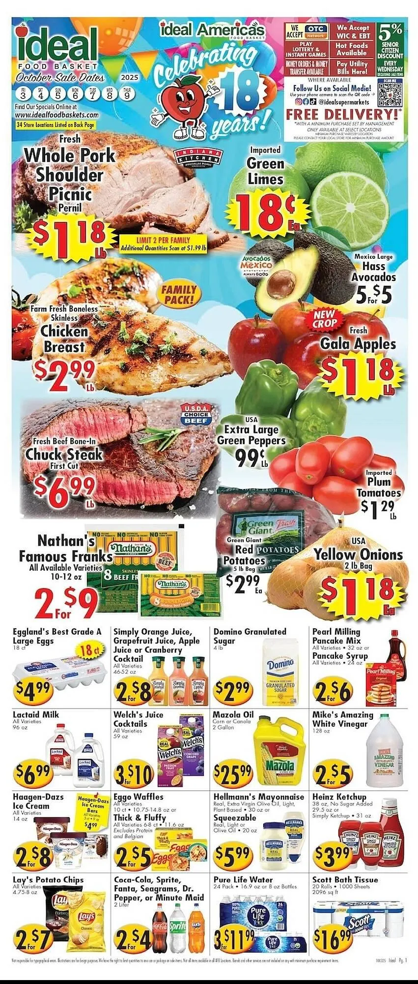 Weekly ad Ideal Food Basket circular from October 3 to October 9 2025 - Page 1