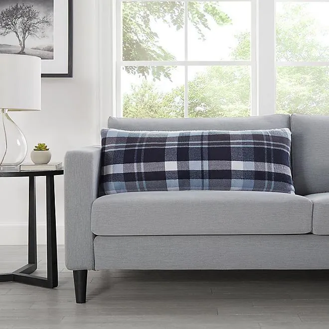 Member's Mark Plaid Faux Fur Decorative Pillow 14" x 36" (Assorted Designs)