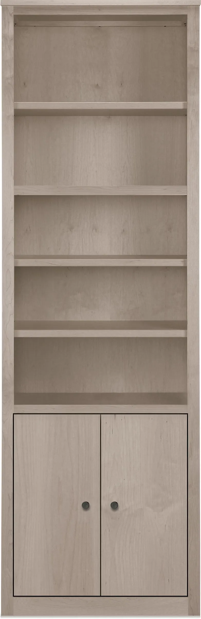 Woodwind 30w 17d 86h Bookcase with Doors in Shell with Natural Steel