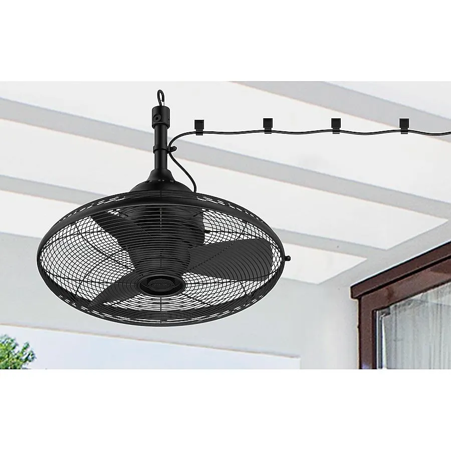 Harbor Breeze Valdosta 20-Inches Black with Black Blades Indoor/Outdoor Downrod mount Cage Ceiling Fan ( 3 -Blade)