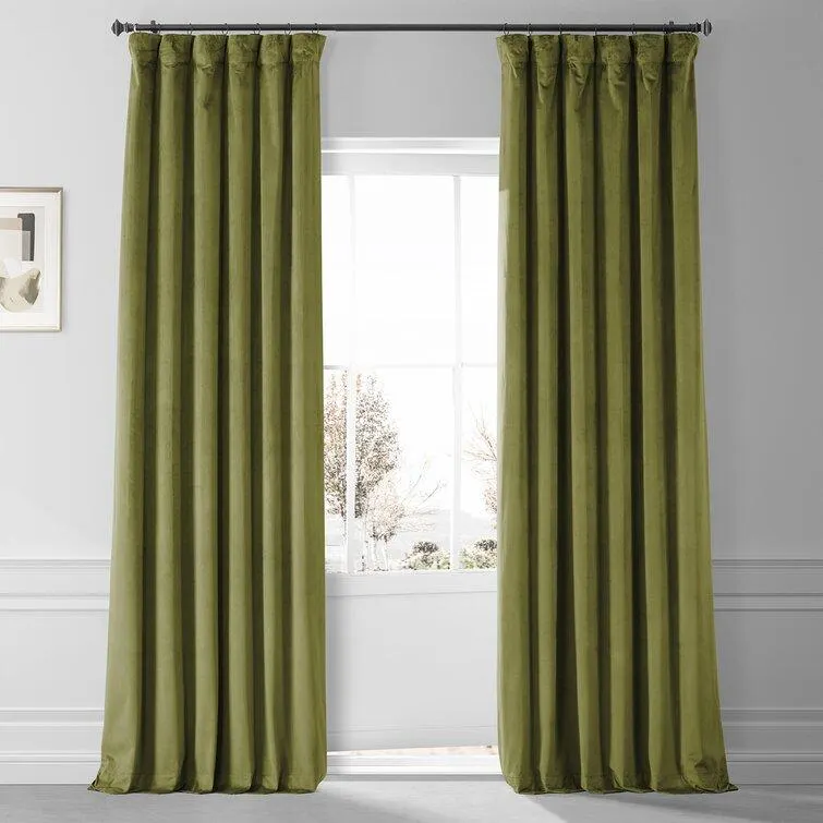 Loria Plush Velvet 100% Blackout Curtains For Bedroom, Living Room - Single Panel