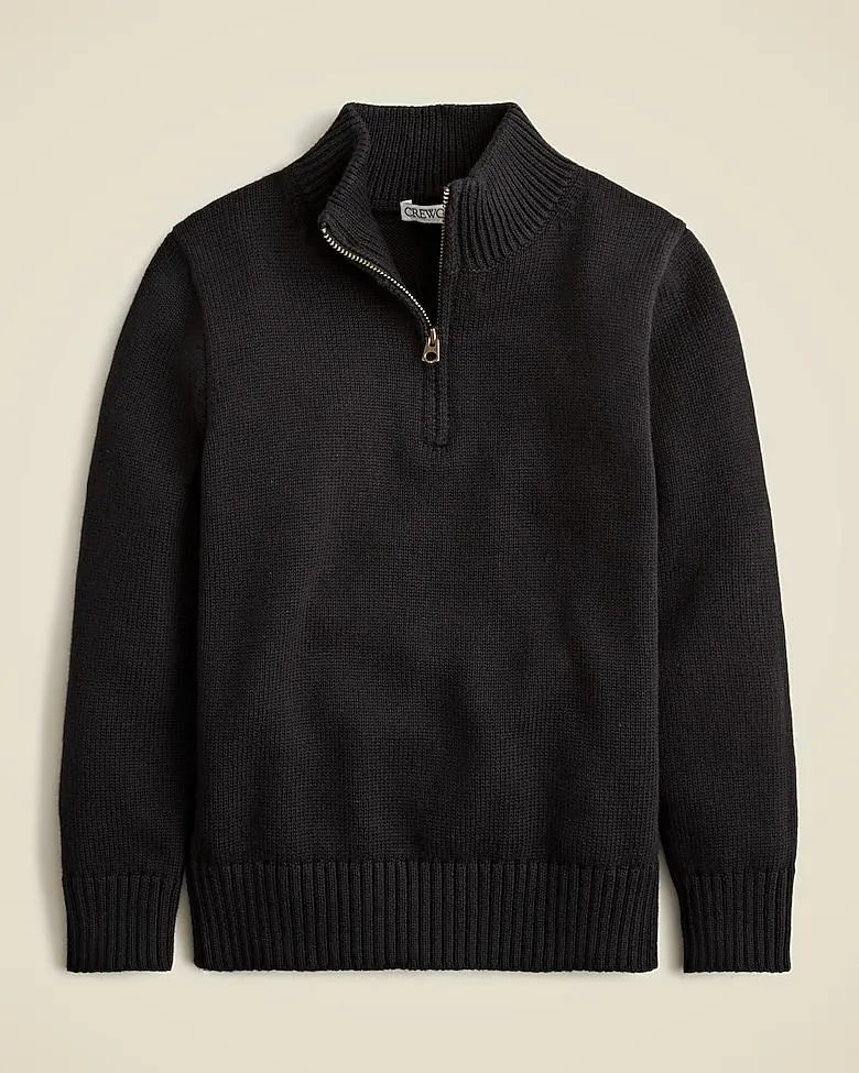 Kids' heritage cotton quarter-zip sweater
