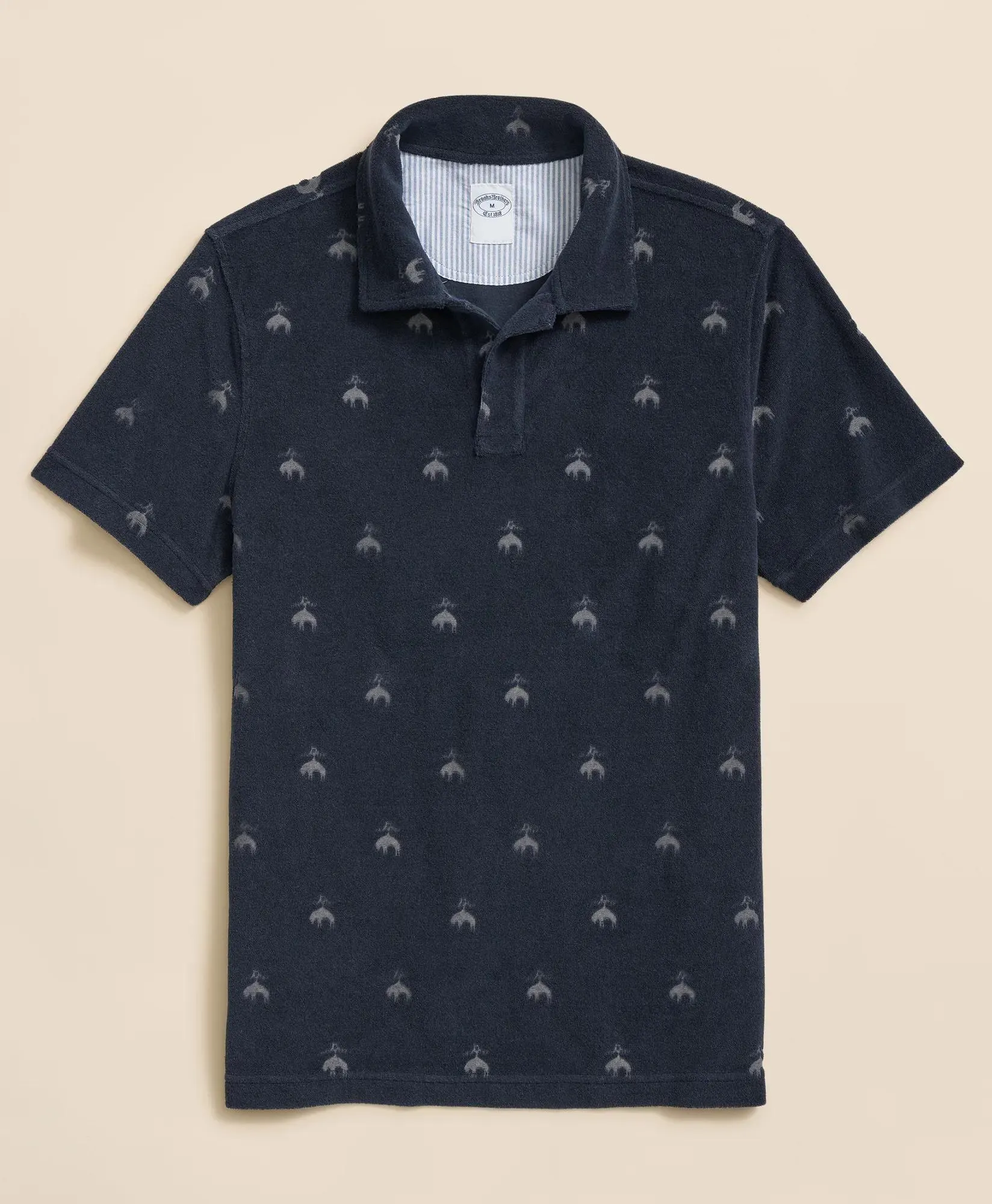 Terry Cloth Jacquard Polo Shirt with Golden Fleece