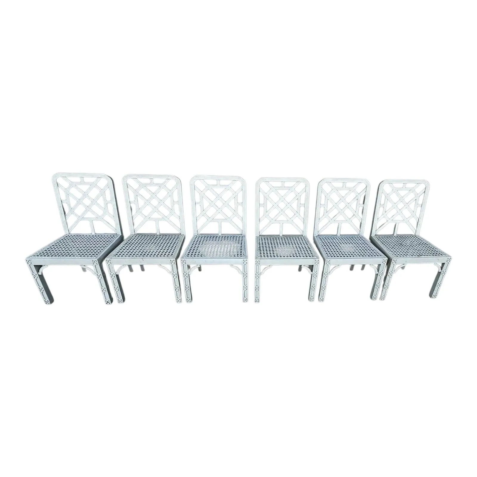 1970s Chinese Chippendale Dining Chairs - Set of 6