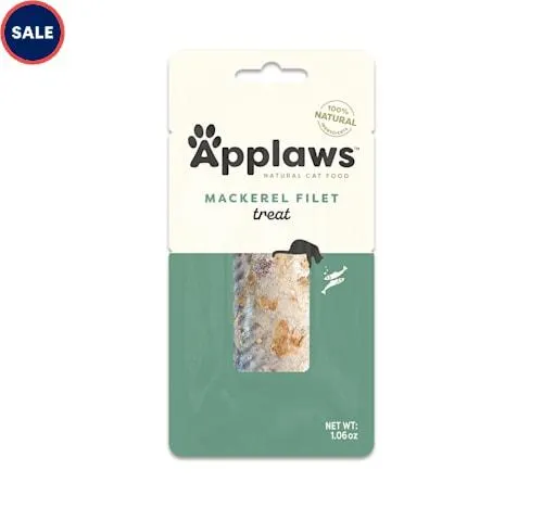 Applaws Natural Whole Mackerel Loin Cat Treat, 1.06 oz., Case of 12
