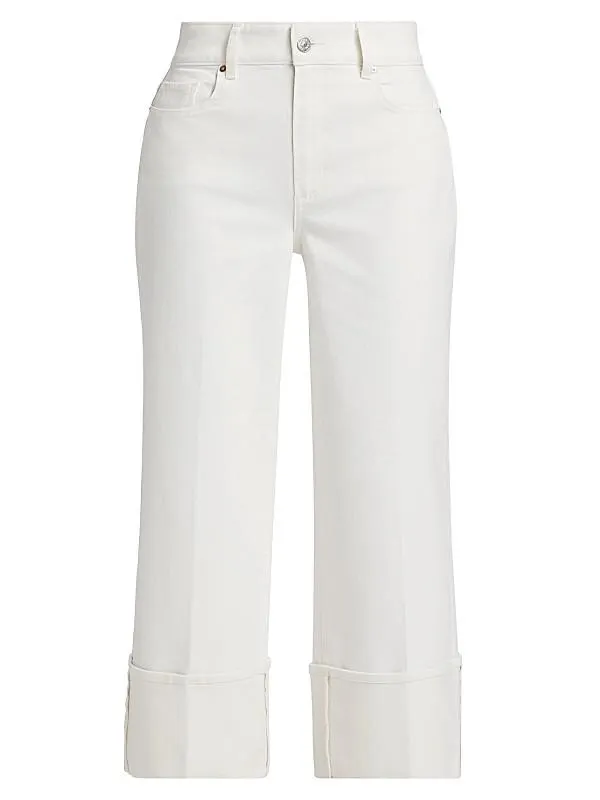 Sash Wide-Leg Ankle Crop Jeans
