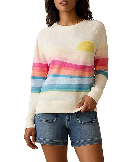 Sunwash Organic Cotton Slub Crew Neck Long Sleeve Pullover
