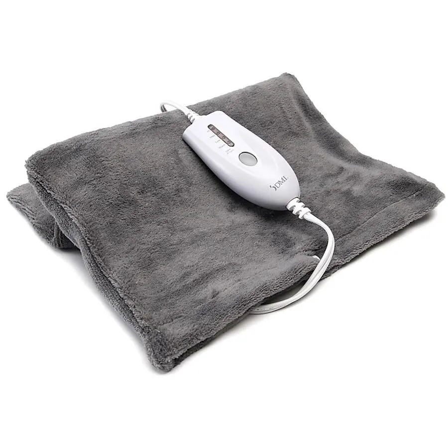HealthSmart Standard Electric Heating Pad Gray Standard Electric Heating Pad - BLUE 14-in x 17-in Polyester Heating pad