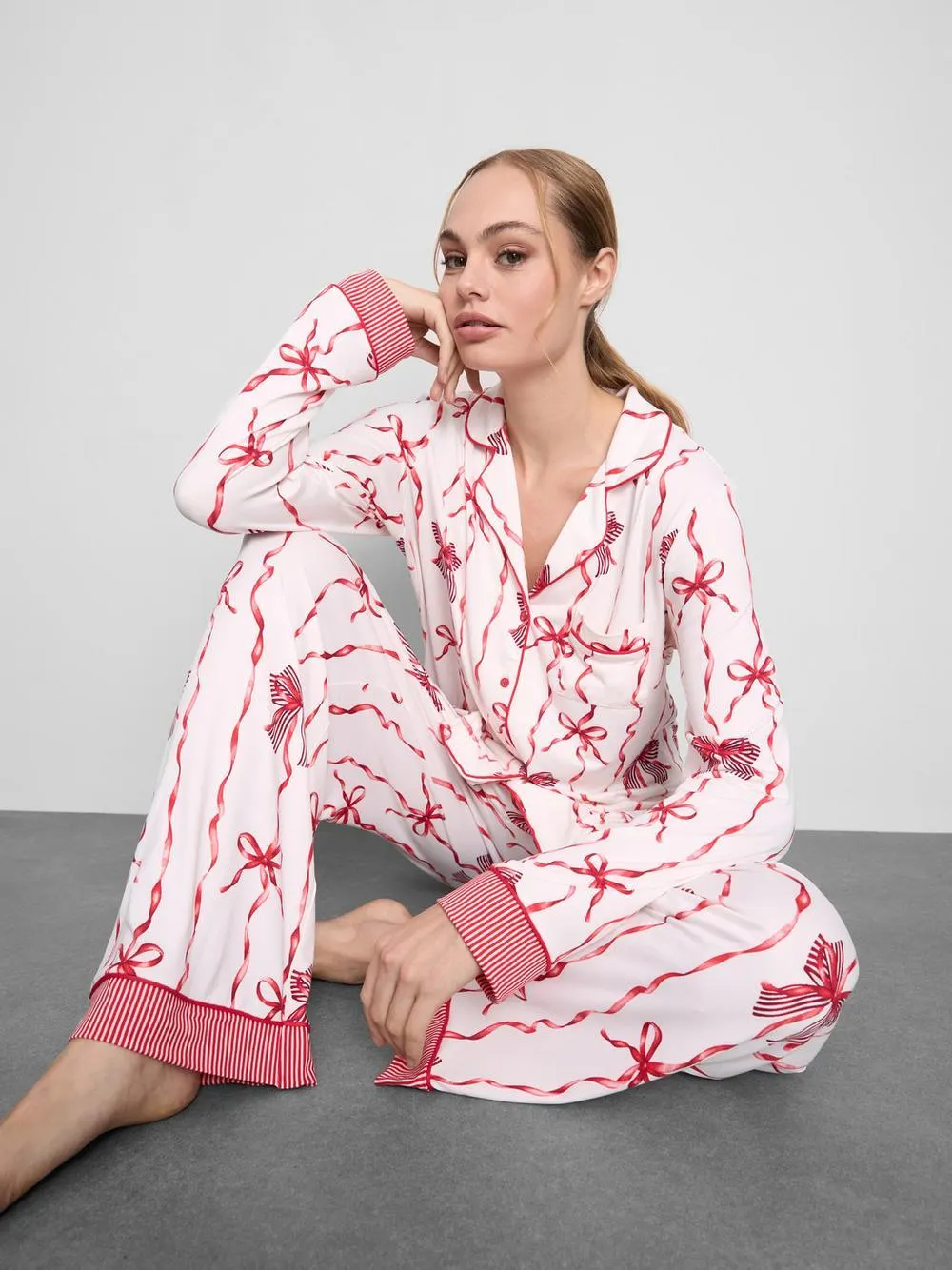 Christmas Printed Boyfriend Pajamas